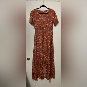 Pink Polka Dot Maxi Dress